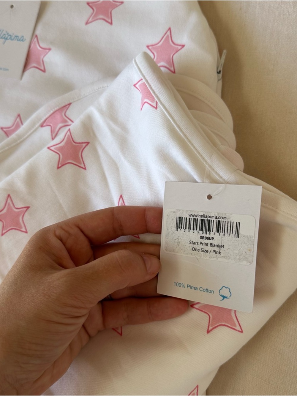 Nellapima Pink Stars Print Sleep Sack Blanket Bib Hat 4 Piece Set NEW NWT - Picture 3 of 7